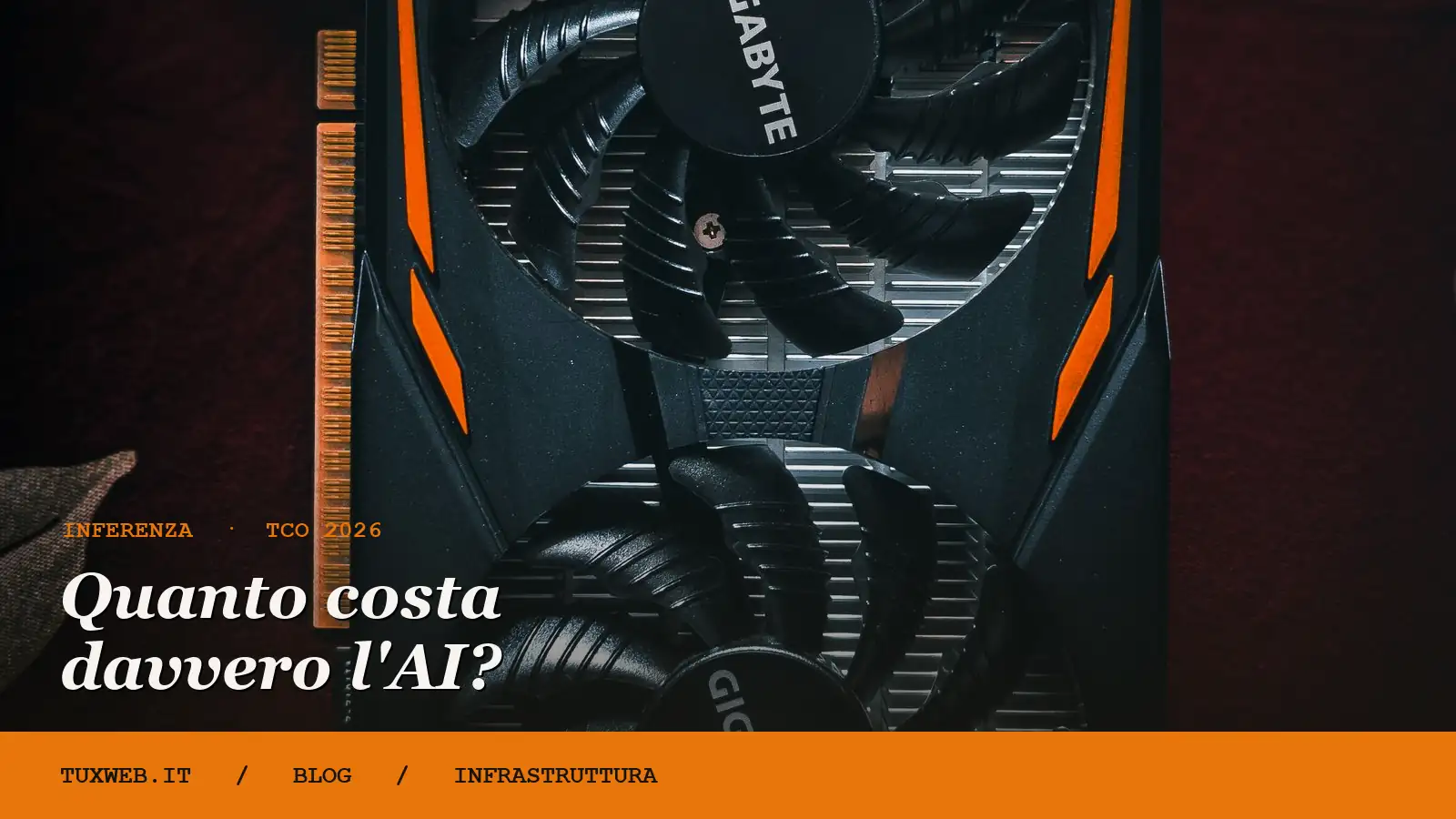 Server GPU in un data center: l'inferenza dei modelli AI on-premise abbatte il costo per token rispetto alle API cloud.